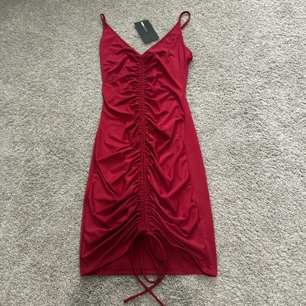 Fashion Nova Scarlet Ruched Mini Dress